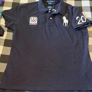 Ralph Lauren Official USA Olympics Vancouver 2010 Polo Shirt in Blue XL